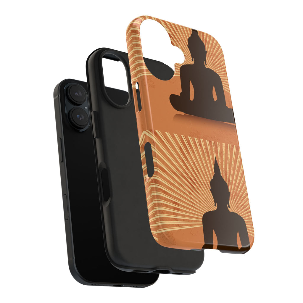 Buddha Inspired Tough Phone Case, Spiritual Protection Cover, Meditation Gift, Zen Design, Durable Phone Accessory