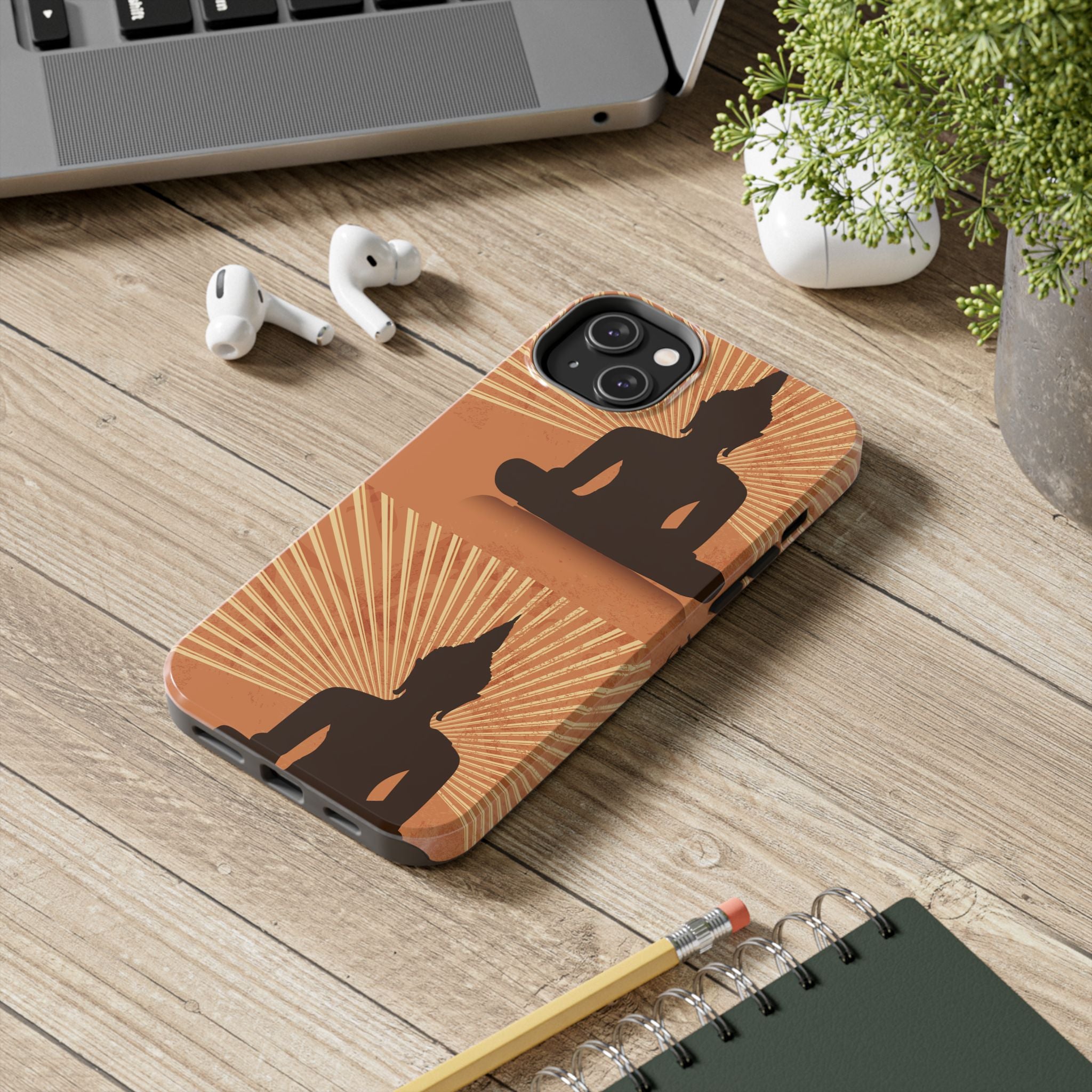 Buddha Inspired Tough Phone Case, Spiritual Protection Cover, Meditation Gift, Zen Design, Durable Phone Accessory